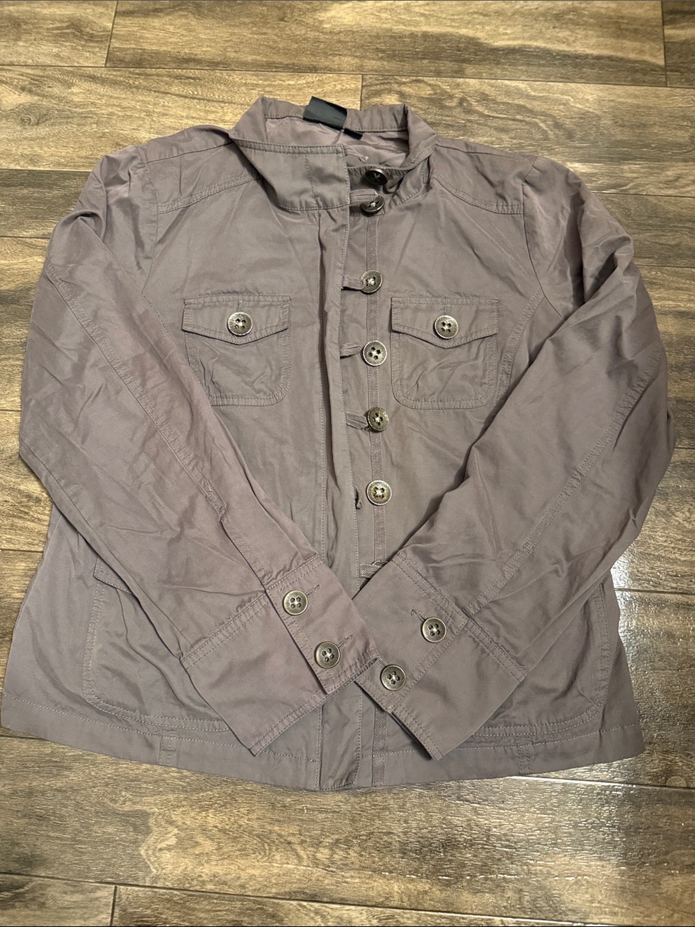 Tribal Women's Lightweight Button-Front Jacket - Mauve Gray